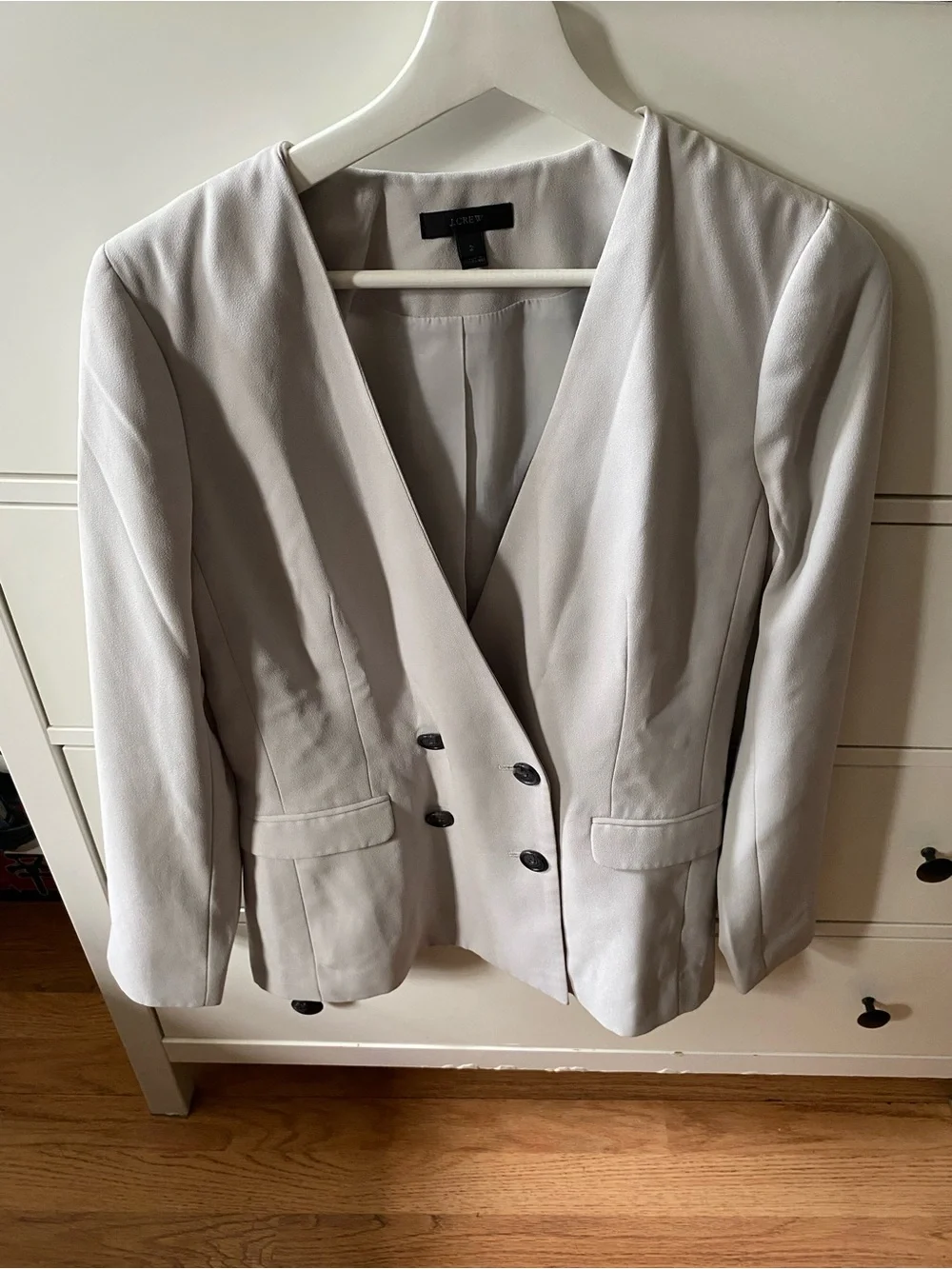 J. Crew Light Gray Double-Breasted Blazer